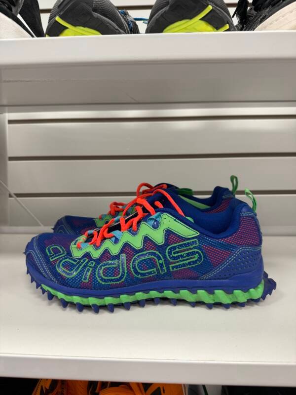 Adidas Trail Running Shoes - Blue & Neon Green - Image 2