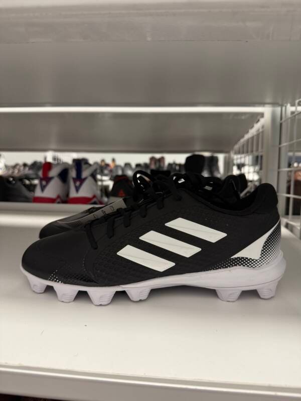 Adidas PureHustle 2 Softball / Football Cleats - Black & White - Image 2