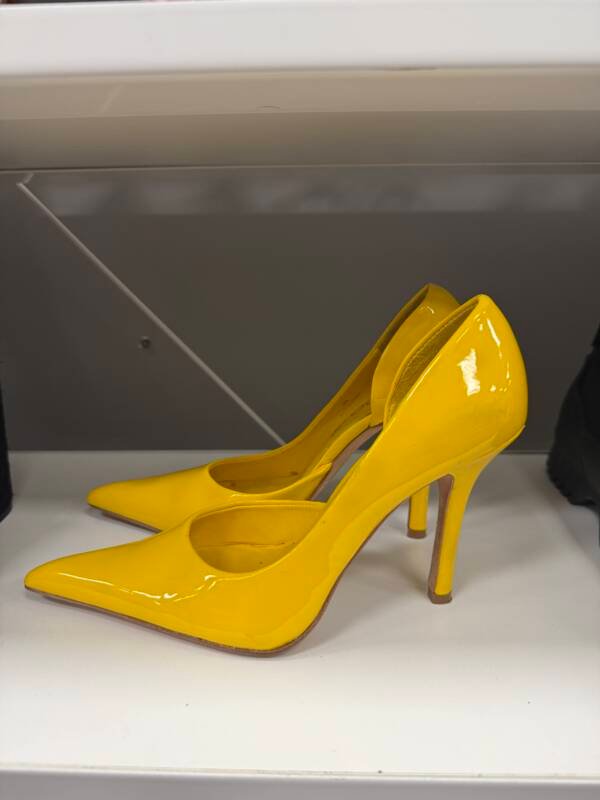 ALDO Bright Yellow Patent Pointed-Toe Pumps - Image 2
