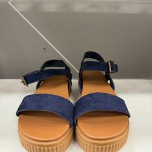 Women's Navy Suede Platform Sandals