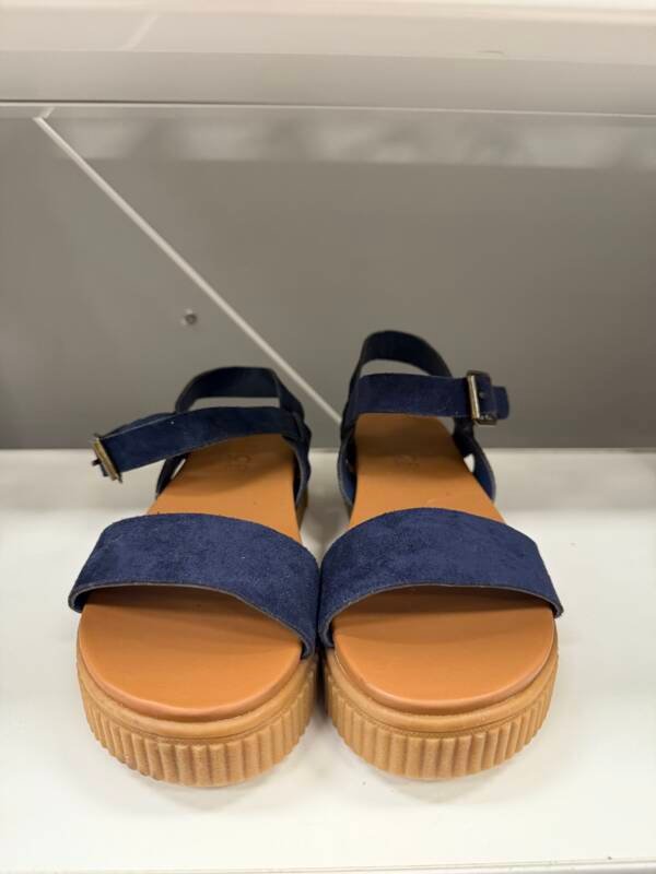 Women's Navy Suede Platform Sandals