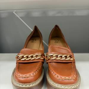 NY&C Tan Platform Chain Loafers