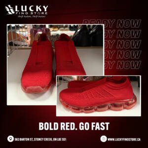 All-Red Slip-On Knit Lifestyle Sneakers