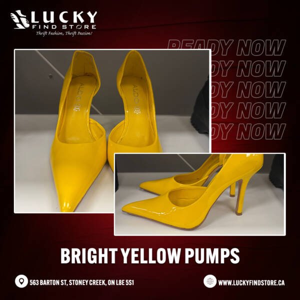 ALDO Bright Yellow Patent Pointed-Toe Pumps