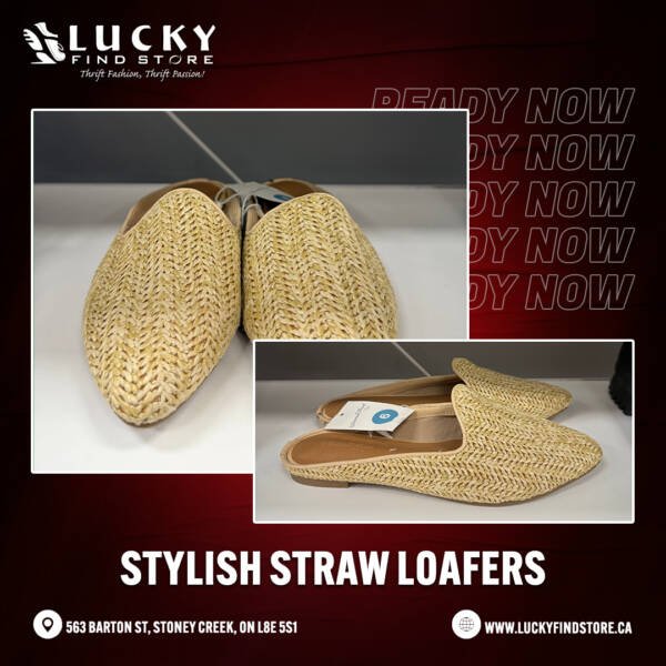 Women's Woven Raffia Pointed-Toe Mules